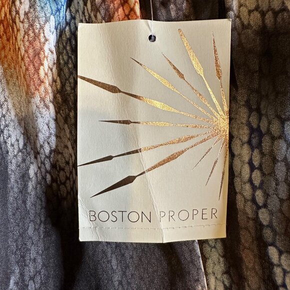 Boston Proper Python Melange Maxi Halter Dress 6 Whimsical Flowing Cruise NWT - Picture 3 of 15